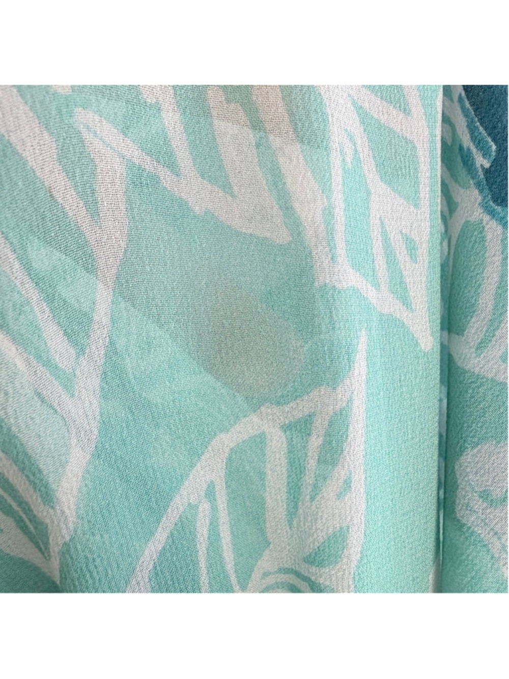 Odille 100 Silk Sheer Drop Waist Dress 6 Teal Floral Velvet Lace 90s Whimsigoth - Picture 16 of 16